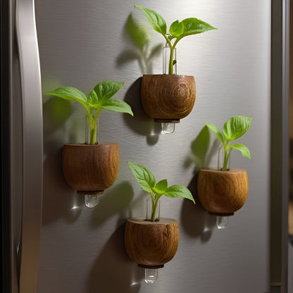Magnetic Wooden Pots