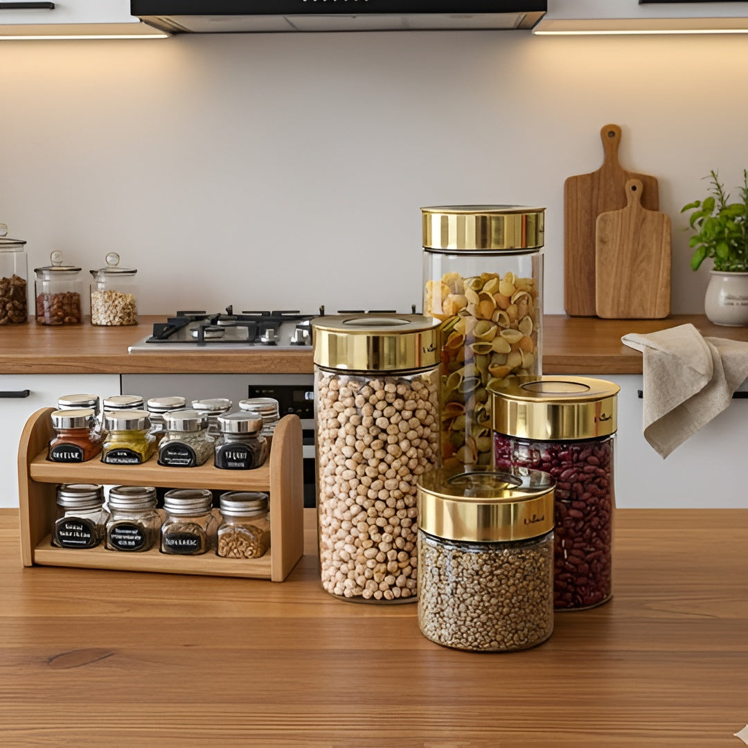 Golden Food Storage Jar
