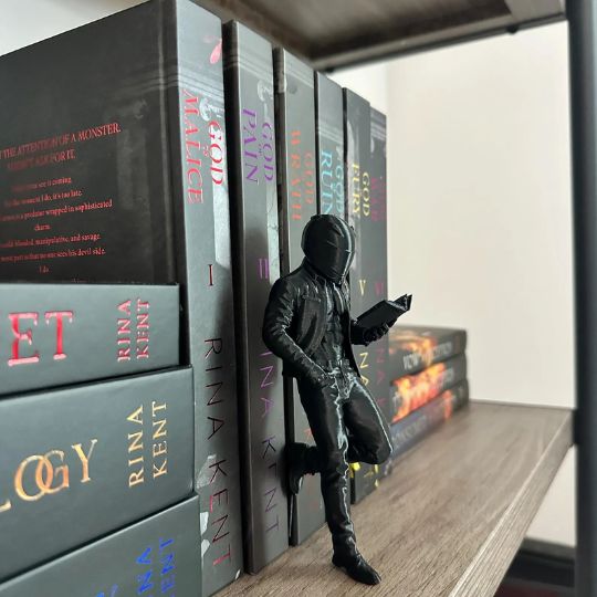 Biker Reader Bookshelf Decor