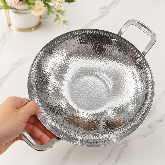 Hammered Steel Frying Kadhai