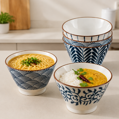 Blue Patterned Ceramic Bowls