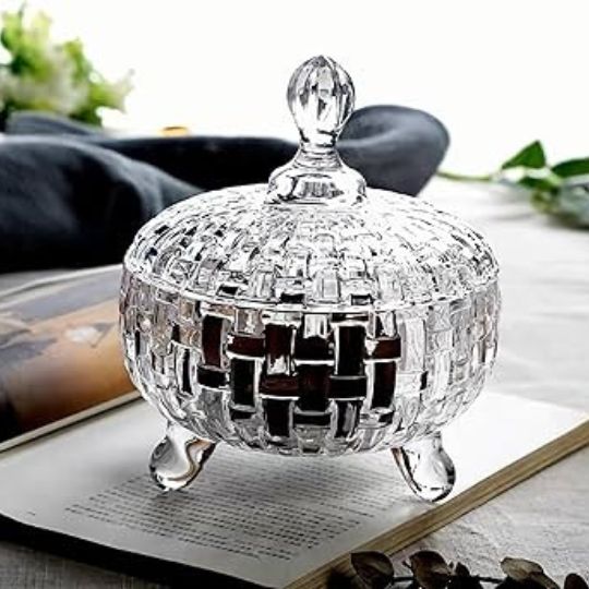 Crystal Glass Storage Jar With Lid