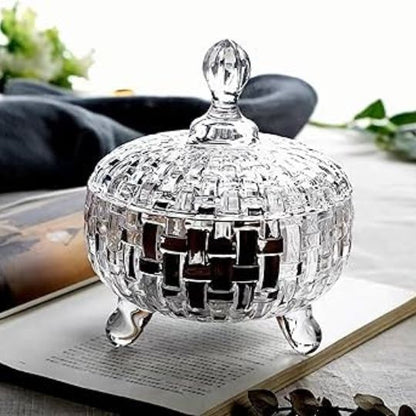 Crystal Glass Storage Jar With Lid