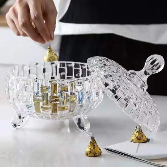 Crystal Glass Storage Jar With Lid