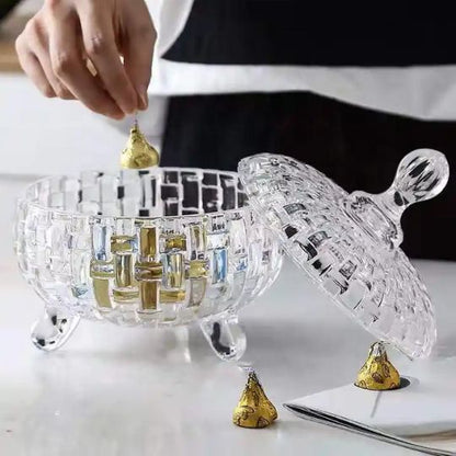 Crystal Glass Storage Jar With Lid