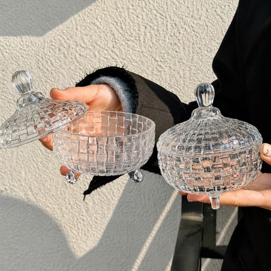 Crystal Glass Storage Jar With Lid