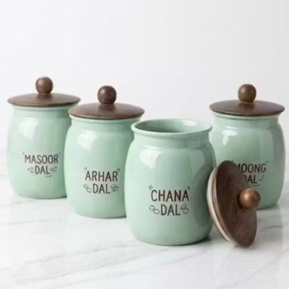 Mint Green Metal Storage Containers