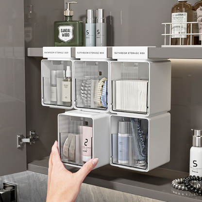Flip-Door Bathroom Organizer