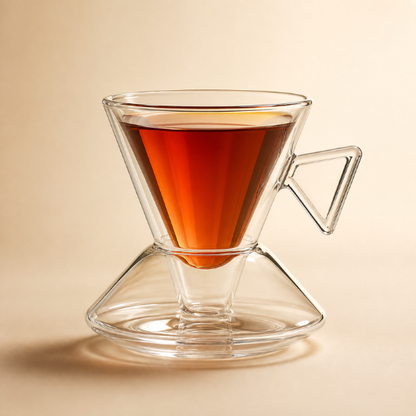 Triangle Glass Tea Cup Set