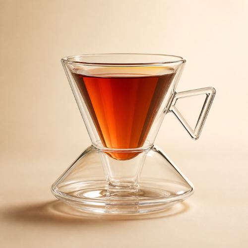 Triangle Glass Tea Cup Set