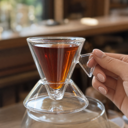 Triangle Glass Tea Cup Set