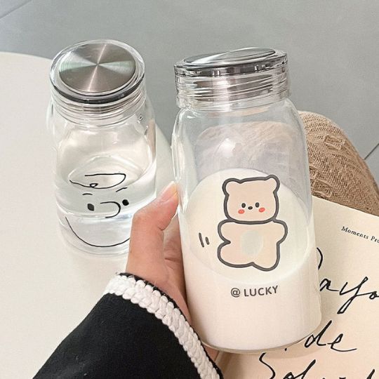 Cartoon Bear Glass Bottle