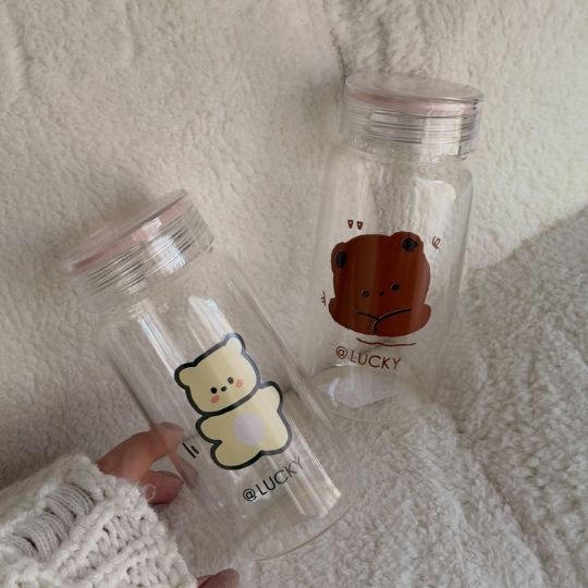 Cartoon Bear Glass Bottle