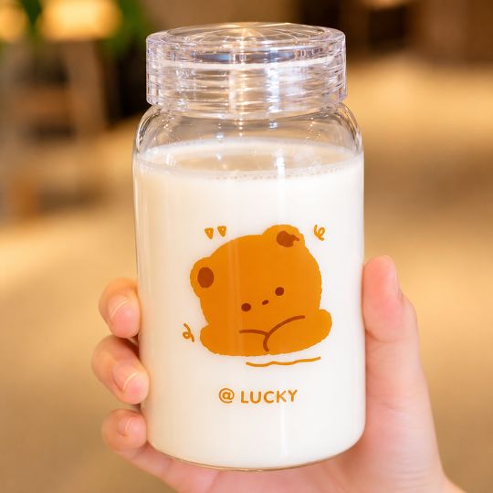 Cartoon Bear Glass Bottle