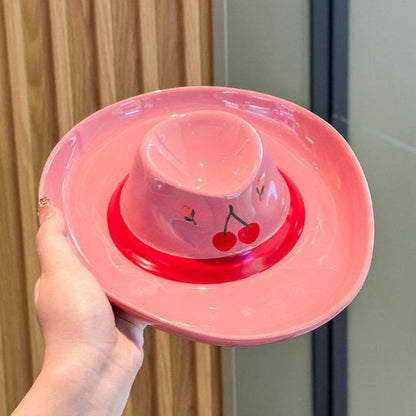 Cowboy Hat Shape Ceramic Plate