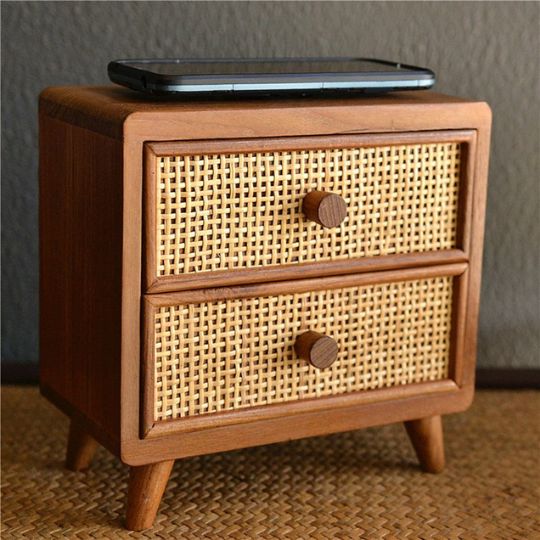 Vintage Rattan Drawer