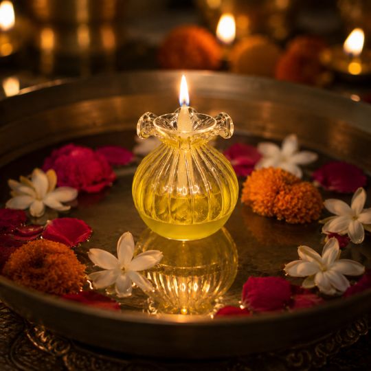 Crystal Bloom Diya