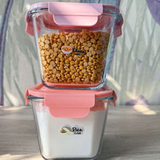 Glass Jars With Kitchen Stickers (50 Stickers)