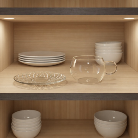 Double-Walled Glass Cup and Saucer