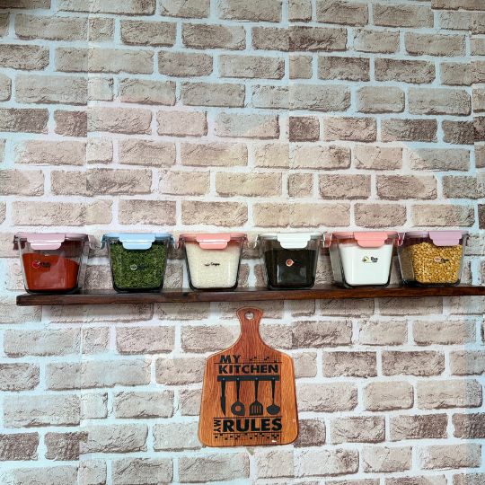 Glass Jars With Kitchen Stickers (50 Stickers)