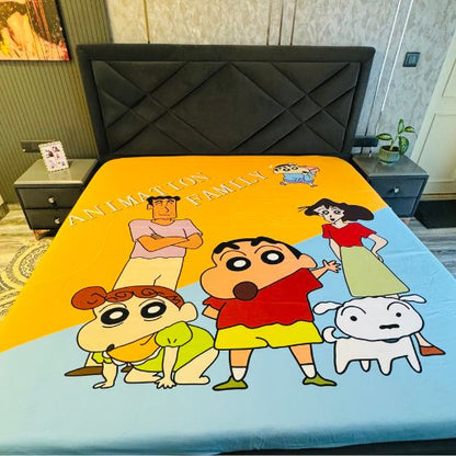 Shinchan Family Cartoon Bedsheet
