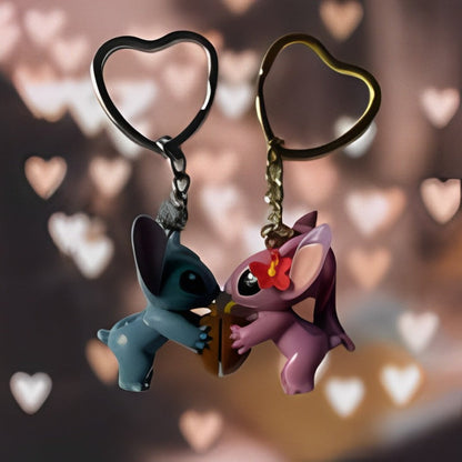 Stitch and Angel keychain