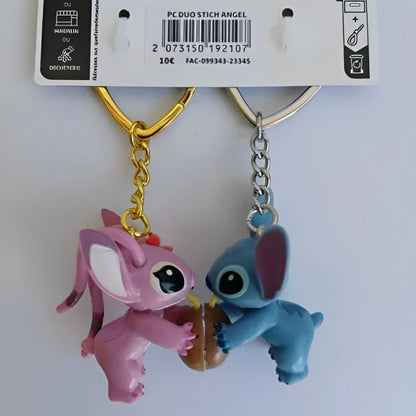 Stitch and Angel keychain