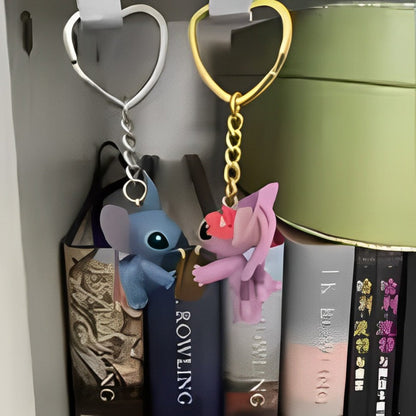 Stitch and Angel keychain