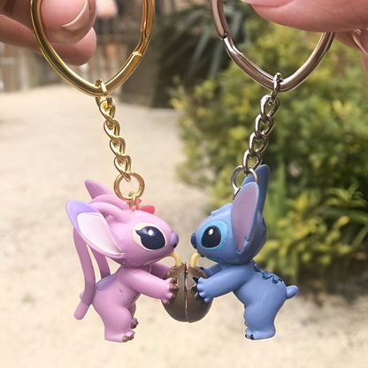 Stitch and Angel keychain