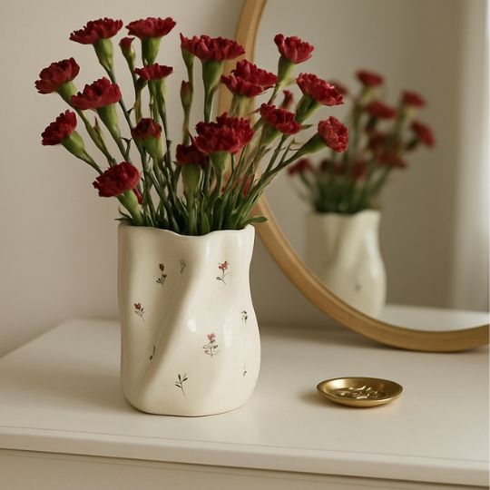 Crinkle Shape Flower Vase