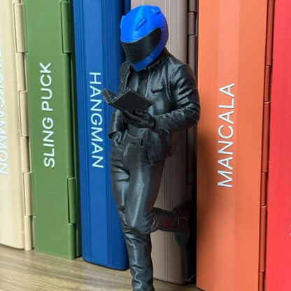 Biker Reader Bookshelf Decor