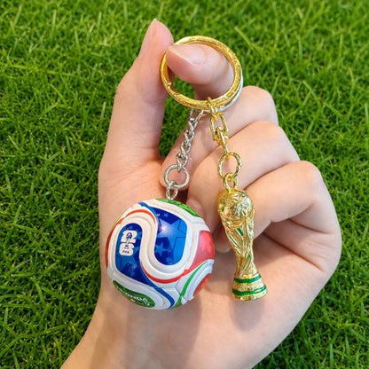 Football Keychain with Mini Gold Trophy