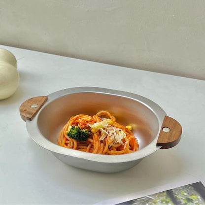 Stainless Steel Wooden Handle Bowl