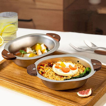 Stainless Steel Wooden Handle Bowl