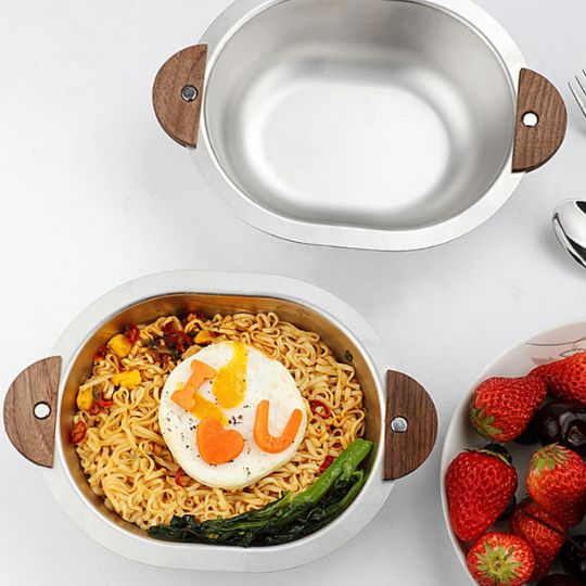 Stainless Steel Wooden Handle Bowl