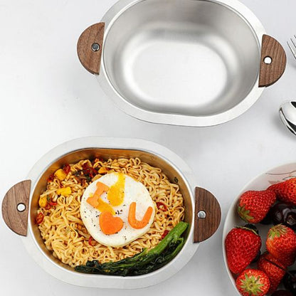 Stainless Steel Wooden Handle Bowl