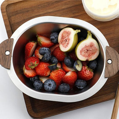 Stainless Steel Wooden Handle Bowl