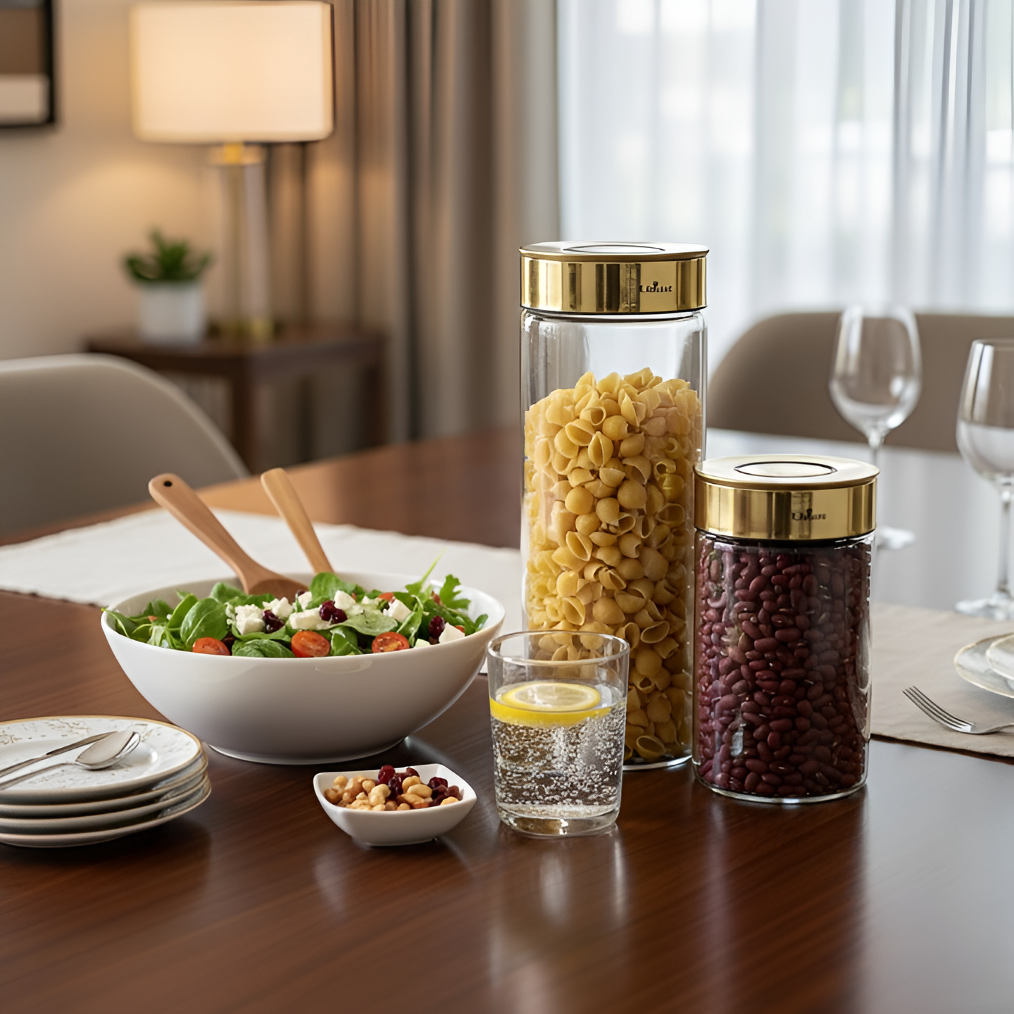 Golden Food Storage Jar