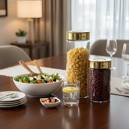 Golden Food Storage Jar