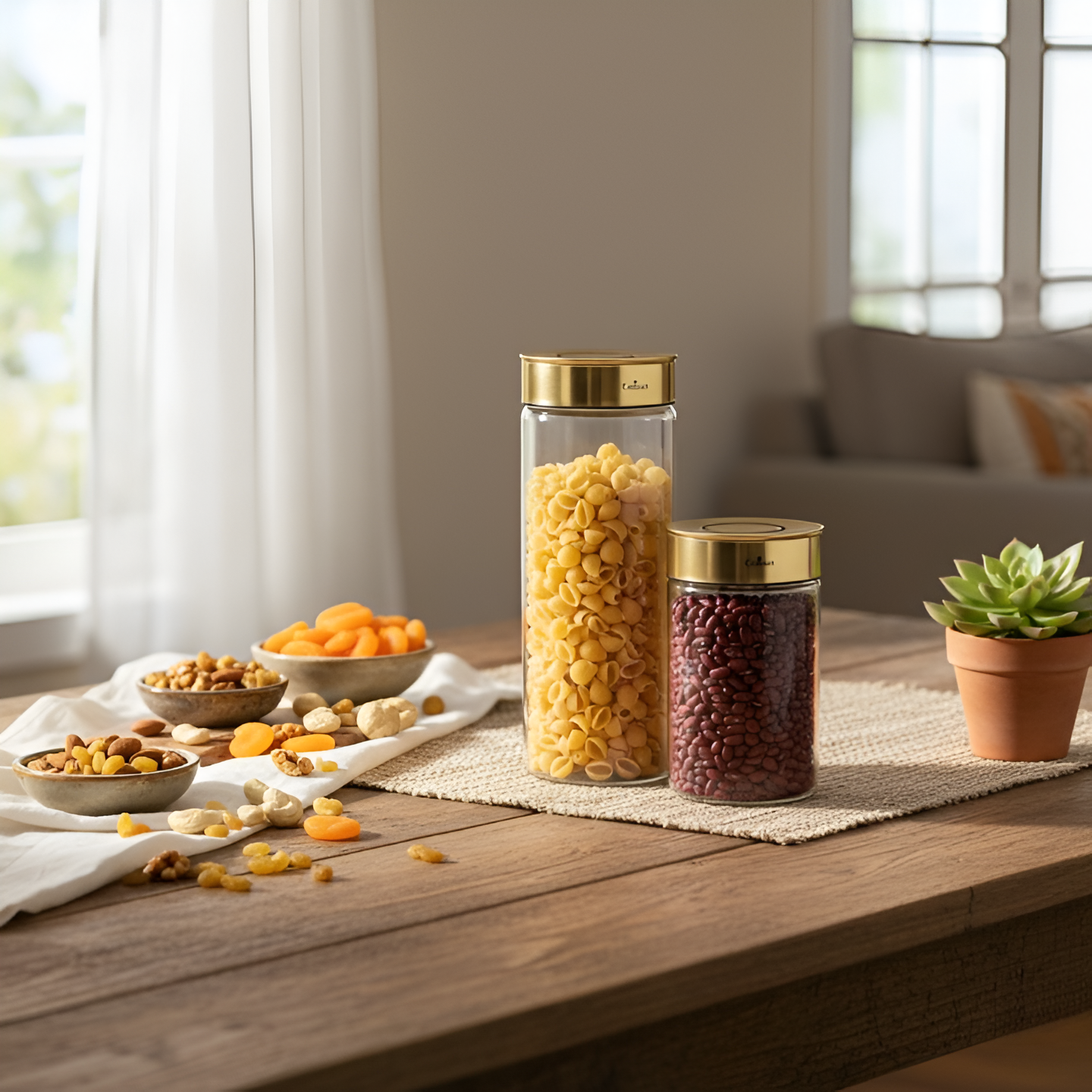 Golden Food Storage Jar