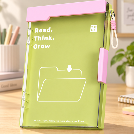 A4 Writing Board File Case on a warm study desk