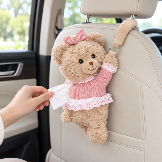 BearHug Car Tissue Holder installed in a car