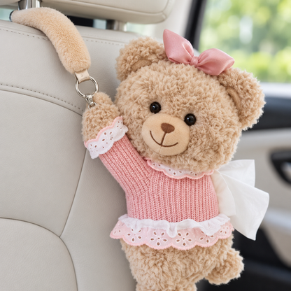 BearHug Car Tissue Holder with accessible tissue