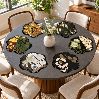 Bloom Shaped Table Mat on a round dining table
