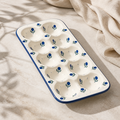 Blueberry Bloom ceramic egg tray hero