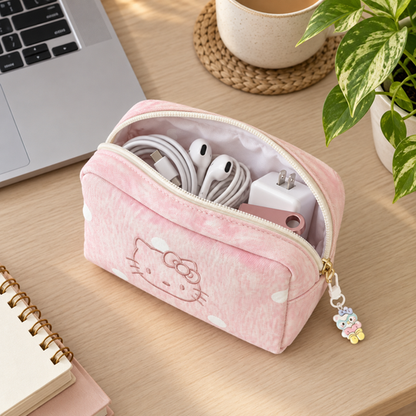 Blush Kitty Everyday Pouch for tech accessories
