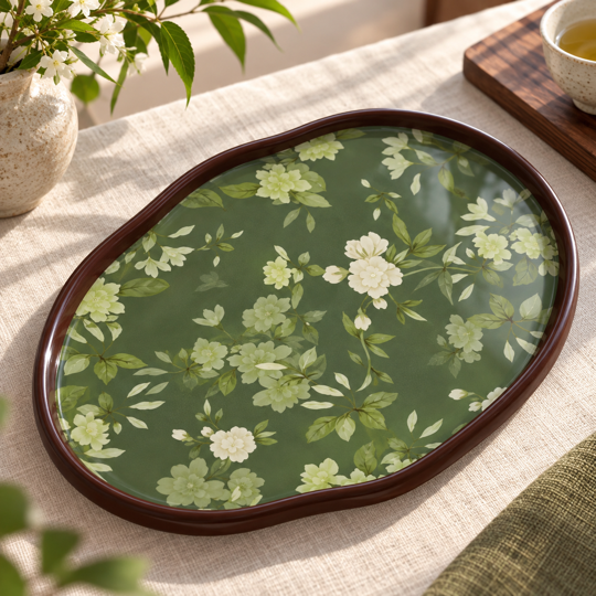 Botanical Harmony Serving Tray floral detail