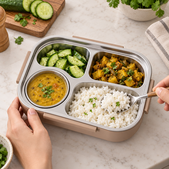 Cartoon Steel Tiffin Box - Indian lunch packing