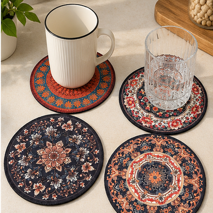 Vintage Floral Round Coaster