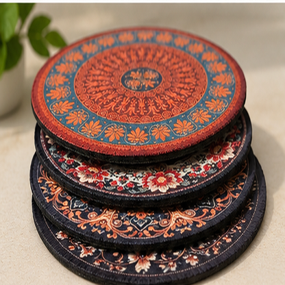 Vintage Floral Round Coaster